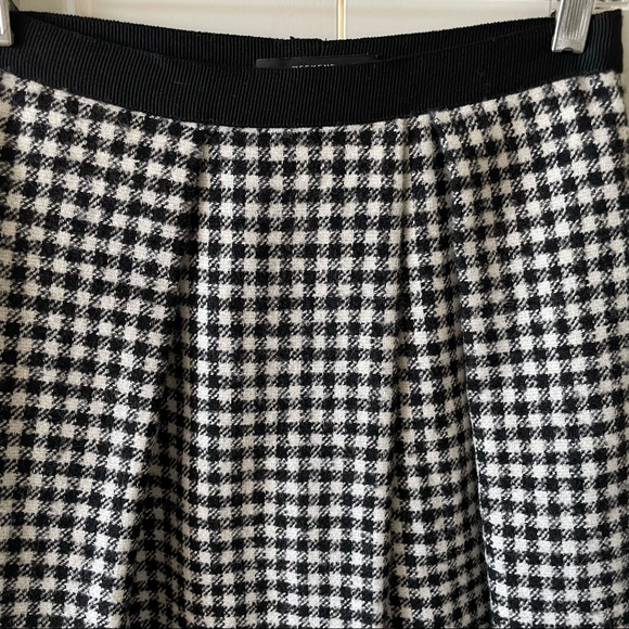 Weekend Max Mara Wool Pleated Gingham Plaid Raw Hem Skirt Size 2 - Picture 2 of 10